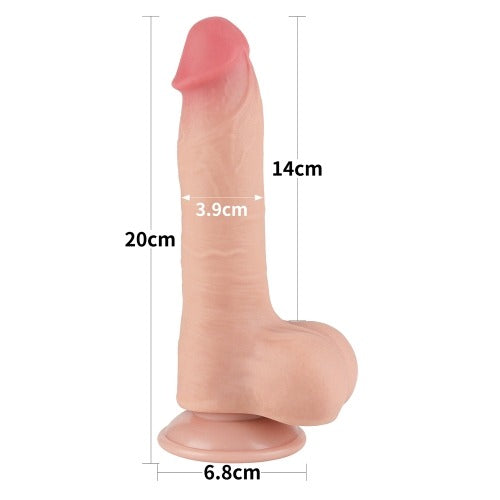 Lovetoy 8" Dual Layer Realistic Dildo - Light