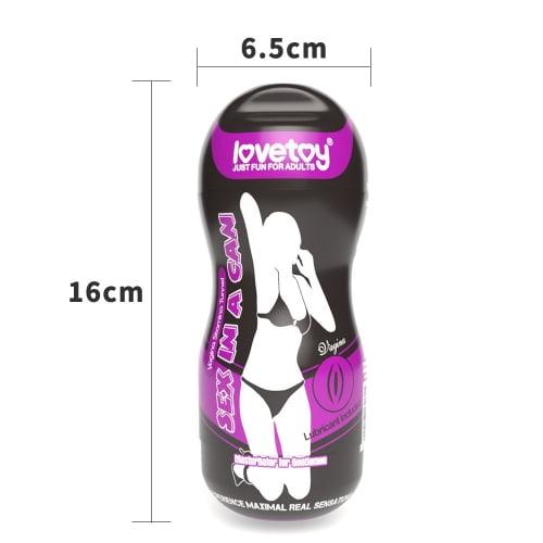 Lovetoy Products Sex In A Can Stamina Tunnel Vibrating Masturbator - Vagina - Purple Can