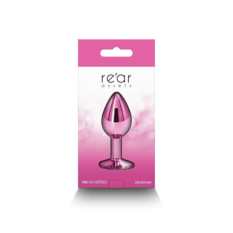 NS Novelties Rear Assets Round Jewelled Butt Plug - Small - Pink