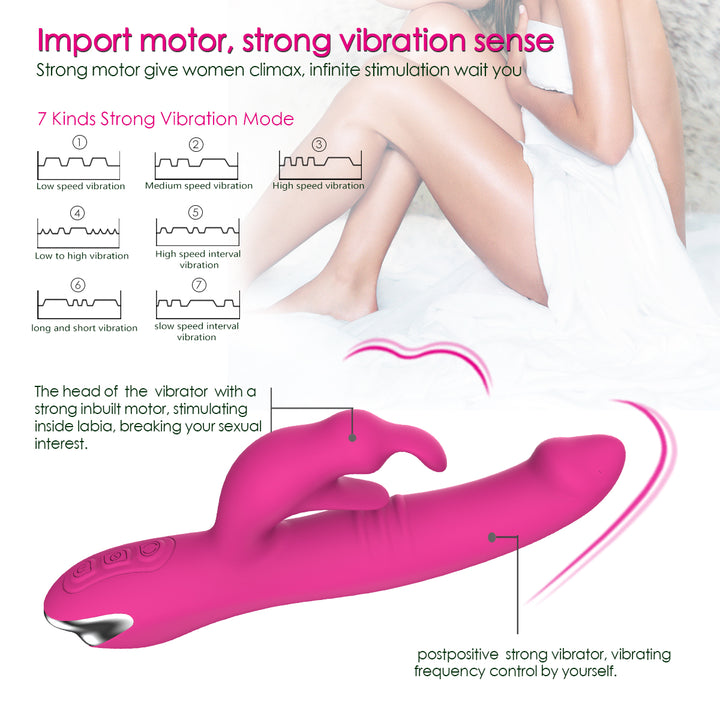 y.Love Paula Rotating G-Spot Rabbit Vibrator- Pink