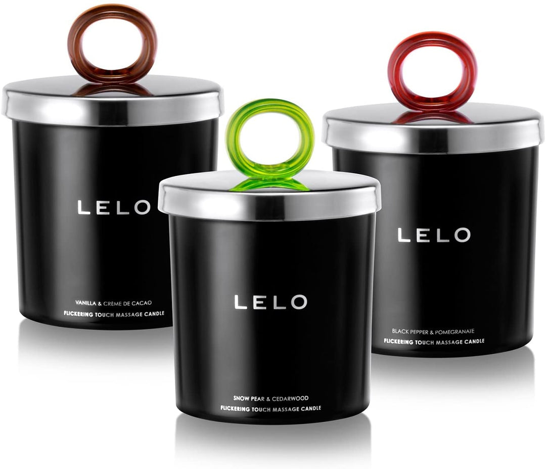 Lelo Flickering Touch Massage Candle - Black Pear & Pomegranate