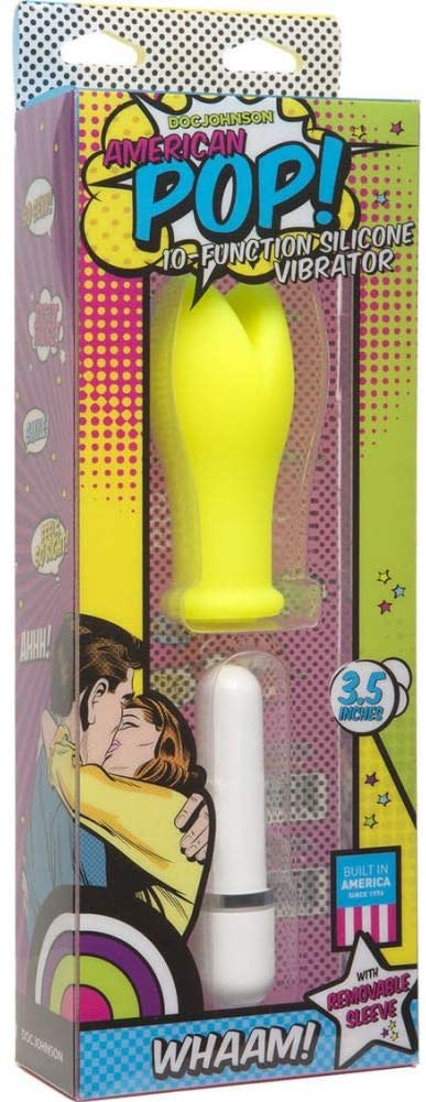 Doc Johnson American Pop! Whaam 10 Function Silicone Vibrator - Yellow