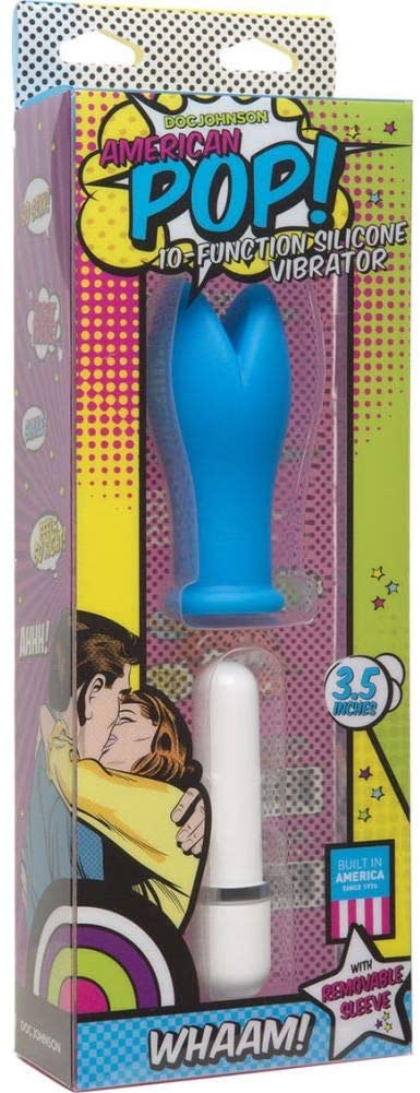 American Pop! Whaam 10 Function Silicone Vibrator - Blue