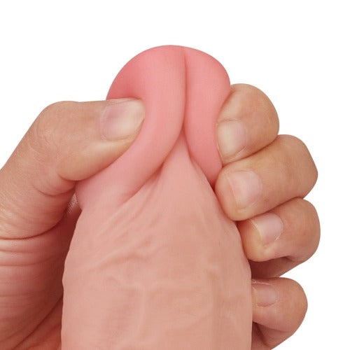 Lovetoy Sliding-Skin Dual Layer 9" Realistic Dildo Suction Cup - Flesh