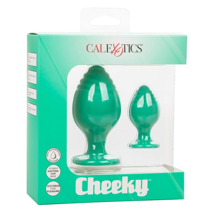 CalExotics Cheeky 2pc Textured Butt Plugs - Green