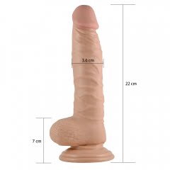 Lovetoy Real Extreme 8.5'' Realistic Dildo with Balls - Flesh