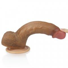 Lovetoy  Nature Cock Dual Layered Silicone - 8.5''Brown