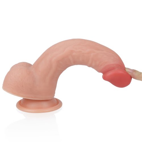 Lovetoy Nature Cock Dual Layered Silicone 8" Realistic Dildo with Balls