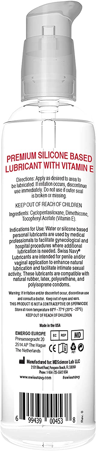 Swiss Navy Silicone Lubricant 8oz