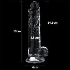 Lovetoy Products Flawless Clear 7.5" Dildo with Balls - Clear