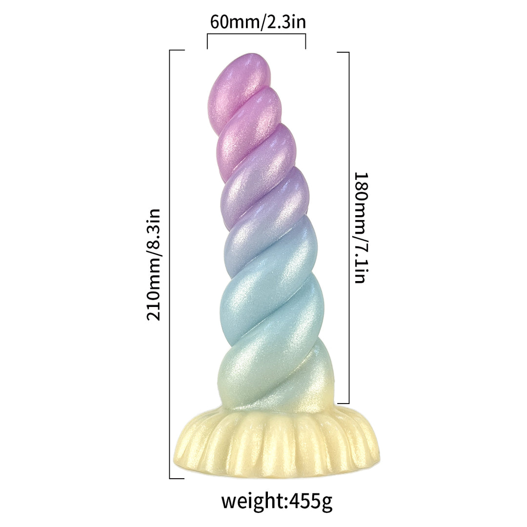 Liquid Silicone 8.3'' Twirly Dildo with Suction Cup
