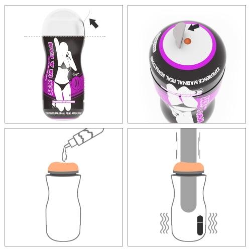 Lovetoy Products Sex In A Can Stamina Tunnel Vibrating Masturbator - Vagina - Purple Can