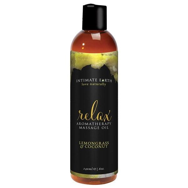 Intimate Earth Relax Aromatherapy Massage Oil 240ml - Lemongrass & Coconut