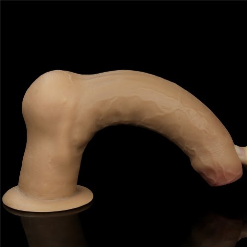 Lovetoy Dual Layered Silicone Uncut 11" Realistic Dildo with Handle