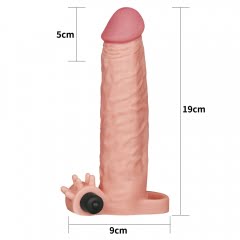 Pleasure X-Tender +2" Vibrating Extension Sleeve with Ball Strap