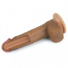 Lovetoy  Nature Cock Dual Layered Silicone - 8.5''Brown