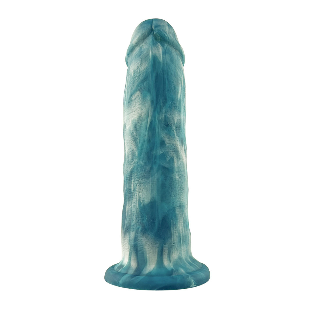 Liquid Silicone Series 8.6'' Thrusting & Vibrating Dildo with Remote - Blue