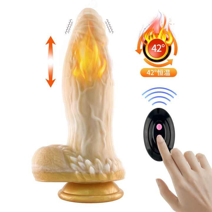 Liquid Silicone Series 8.4'' Rechargeable Vibrating Dildo with Remote - Light