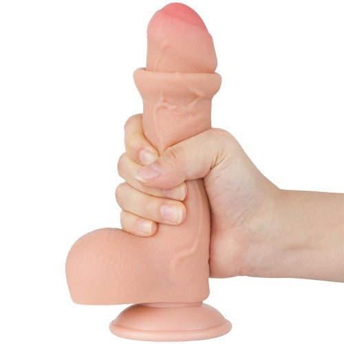 Lovetoy 7"Sliding Skin Dual Layer Dildo - Light