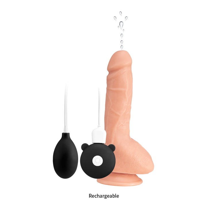 9"Realistic Squirting And Vibrating Dildo Flesh