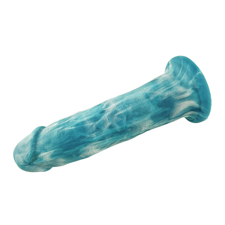 Liquid Silicone Series 8.6'' Thrusting & Vibrating Dildo with Remote - Blue