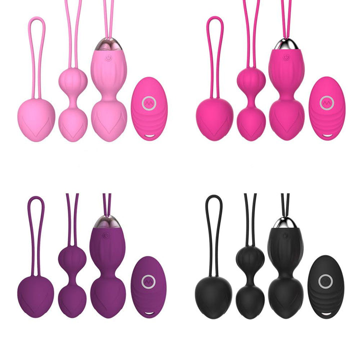 y.Love Cherry Vibrating Kegel Ball Training Set 4pc with Remote Control - Pink