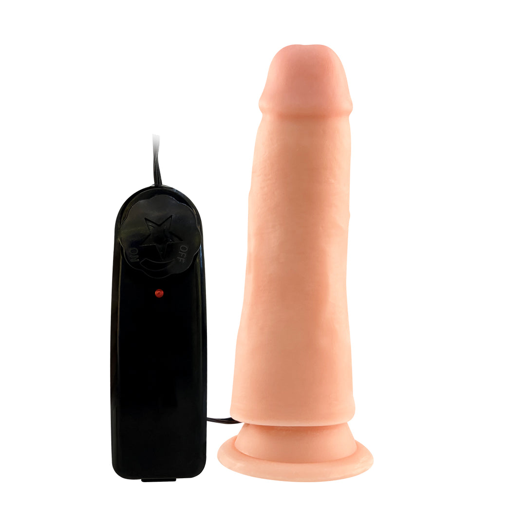 Ultra Realistic Vibrating 6.9" Dildo with Suction Cup & Balls