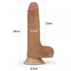 Lovetoy Products Dual Layered Silicone 7" Nature Cock - Brown