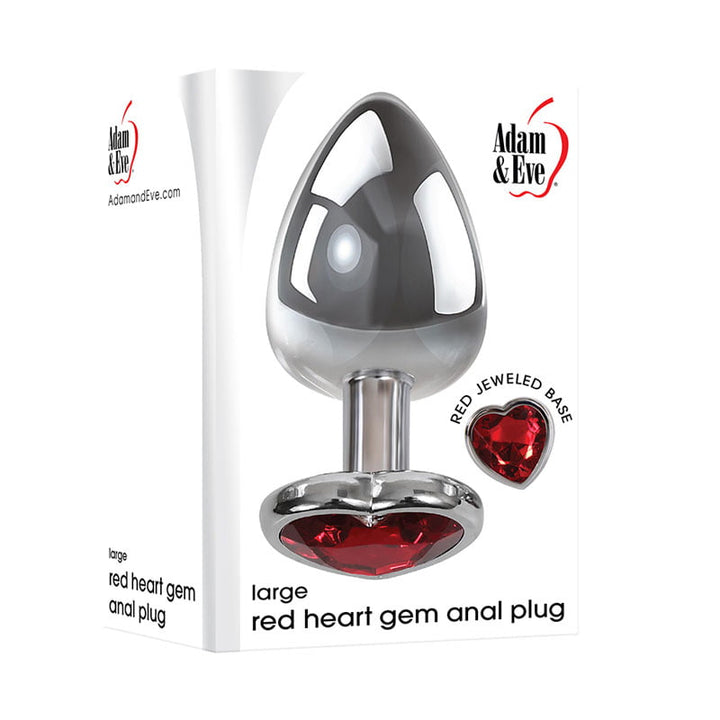 Adam & Eve Red Heart Gem Anal Plug - Large