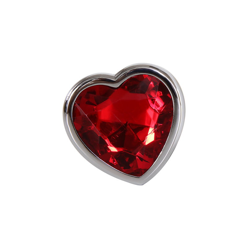 Adam & Eve Red Heart Gem Anal Plug - Large