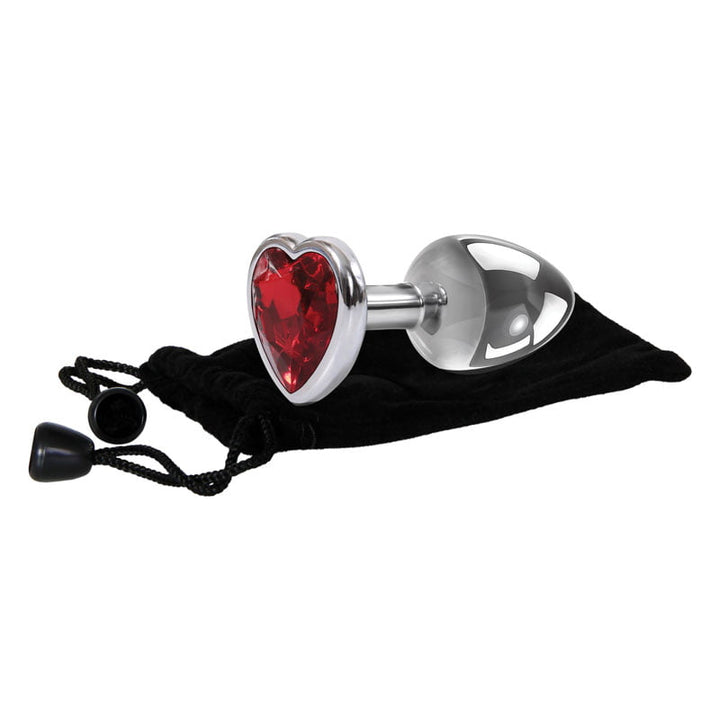 Adam & Eve Red Heart Gem Anal Plug - Large