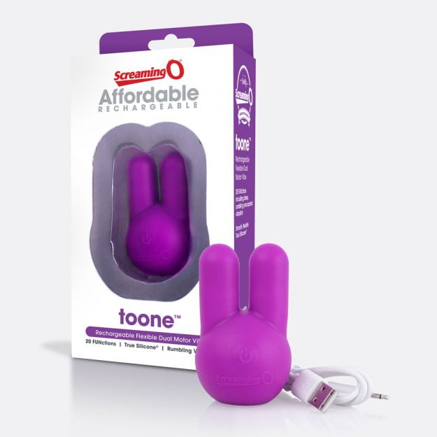 Screaming O Toone Rechargeable Flexible Dual Motor Clitoral Vibrator - Purple