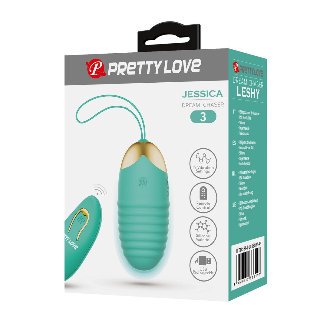 Pretty Love Jessica 3 Rechargeable Vibrating Egg with Remote