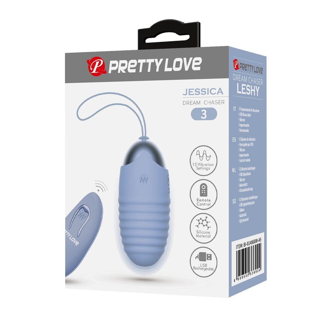 Pretty Love Jessica 3 Rechargeable Vibrating Egg with Remote