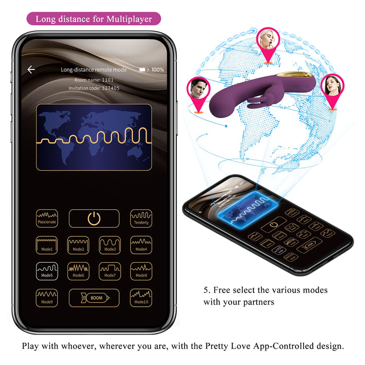 Pretty Love Liam Rechargeable Rabbit Vibrator with App Control