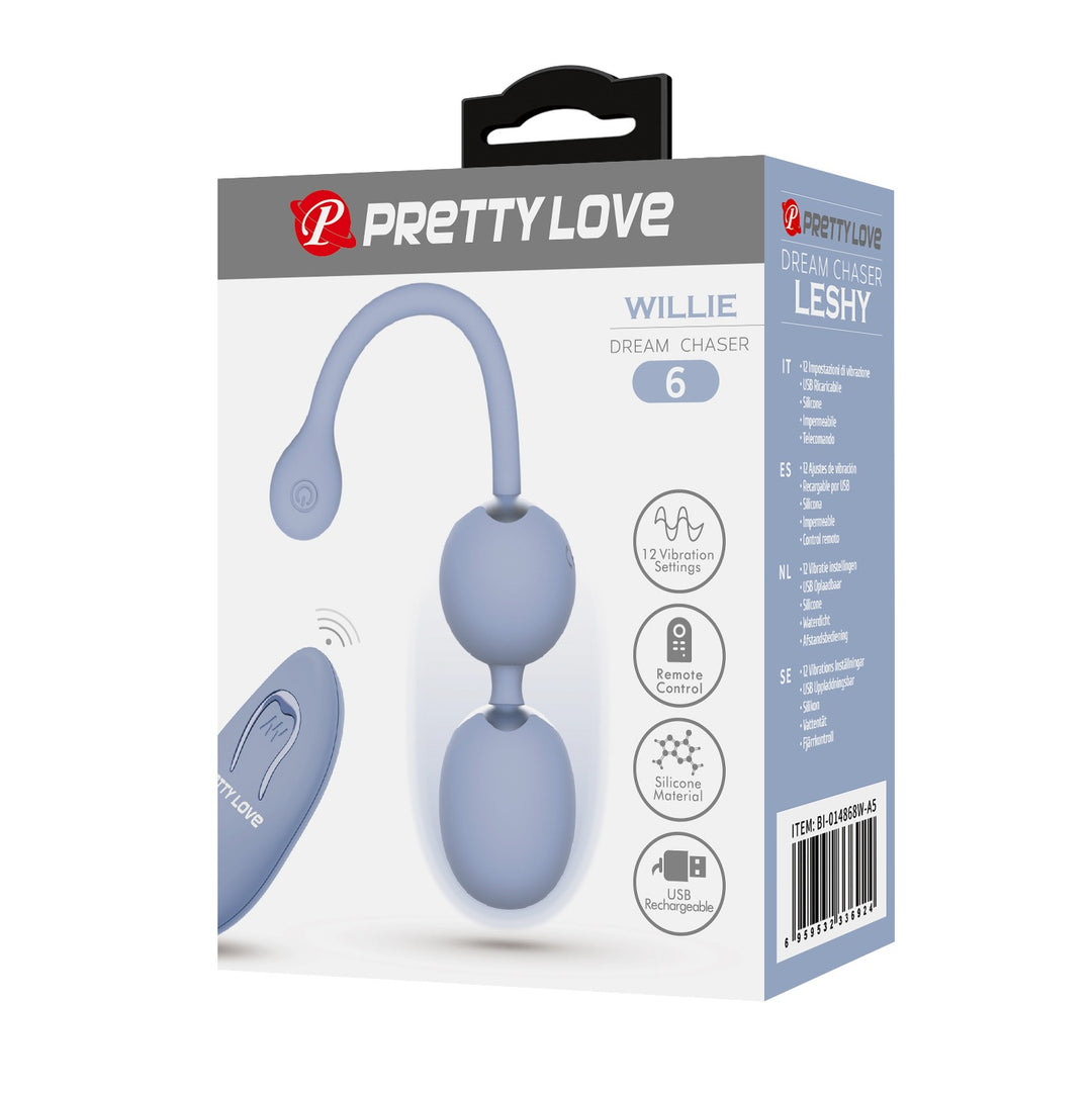 Pretty Love Willie 6 Rechargeable Vibrating Kegel Balls with Remote