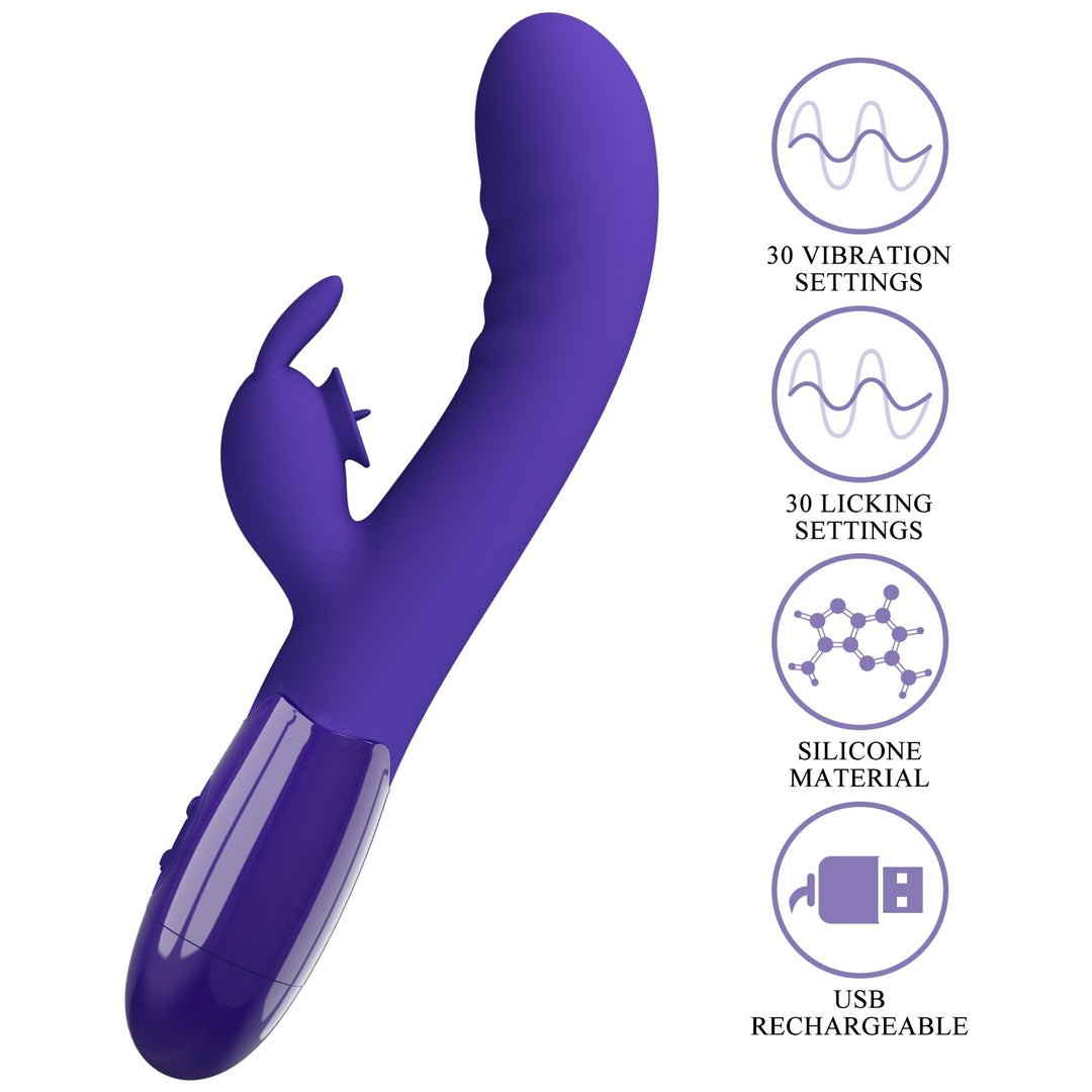 Pretty Love Cerberus Vibrating & Licking G-Spot Rabbit Vibrator