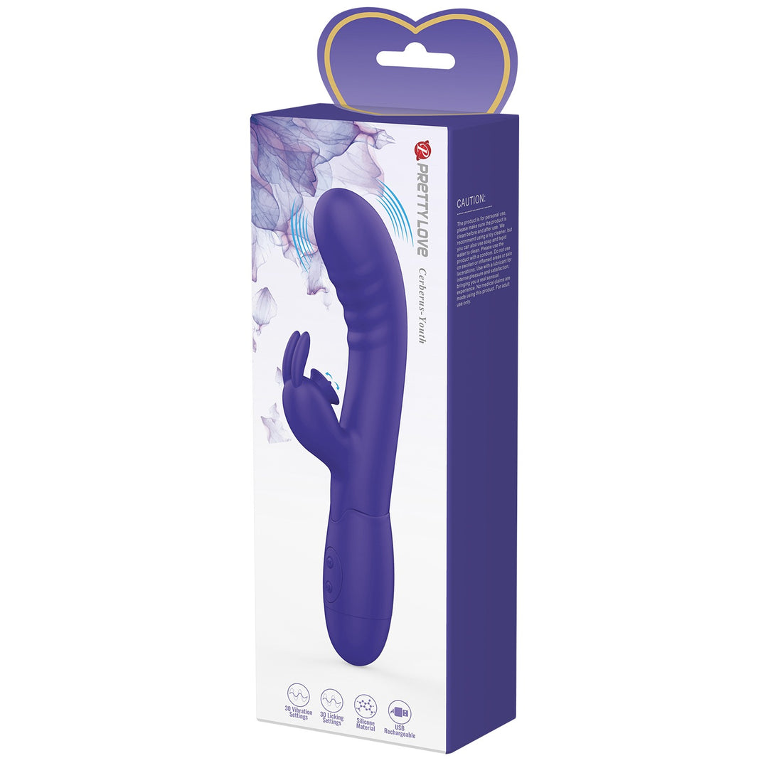 Pretty Love Cerberus Vibrating & Licking G-Spot Rabbit Vibrator