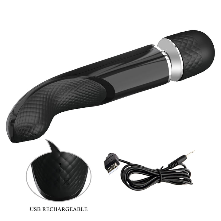 Pretty Love Super Power Rechargeable Fascinating Massager - Black