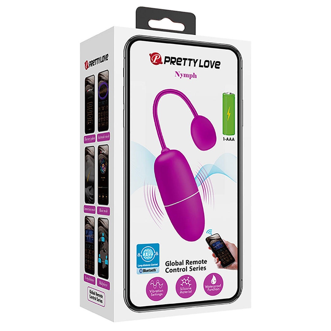 Pretty Love Rechargeable Vibrating Egg with Global Remote Control Nymph - Purple