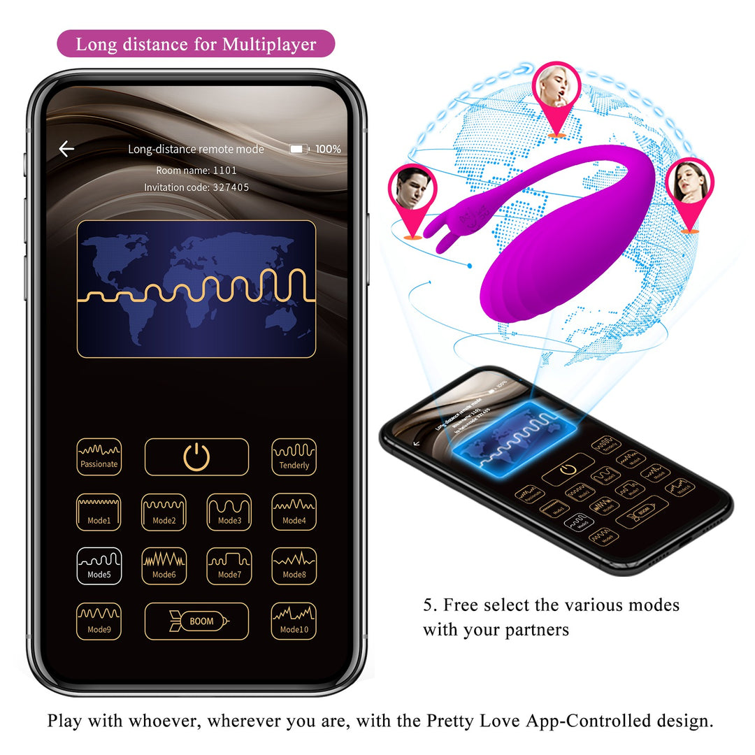 Pretty Love Catalina Wearable Bullet Vibrator App Control - Purple