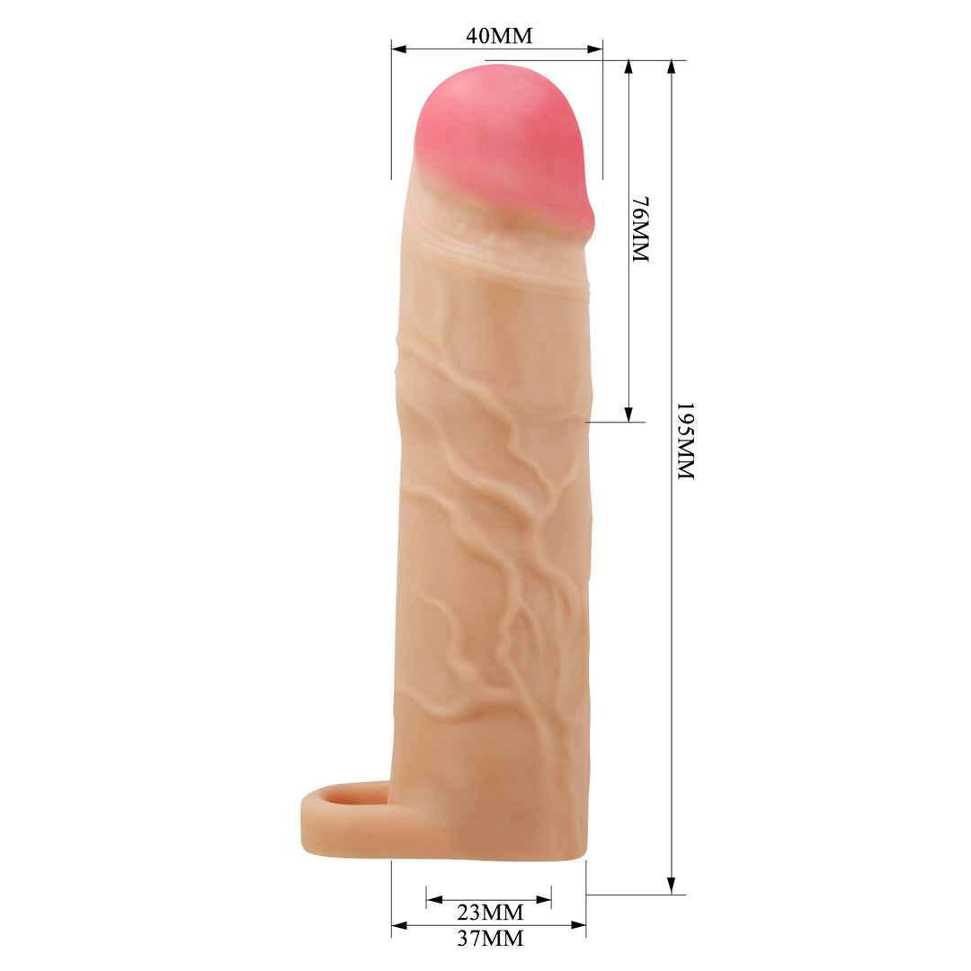 Pretty Love Gerd 7.7" Realistic Penis Extender with Ball Strap