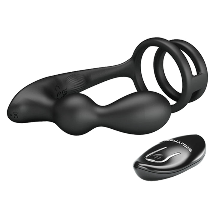 Pretty Love Marshell Vibrating Cock Ring & Butt Plug with Remote Control