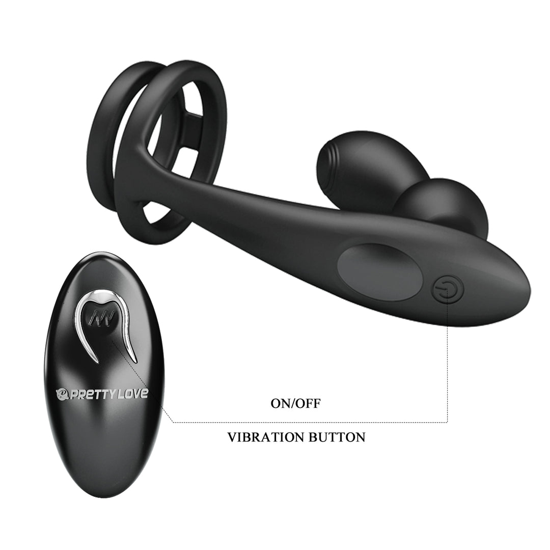Pretty Love Marshell Vibrating Cock Ring & Butt Plug with Remote Control