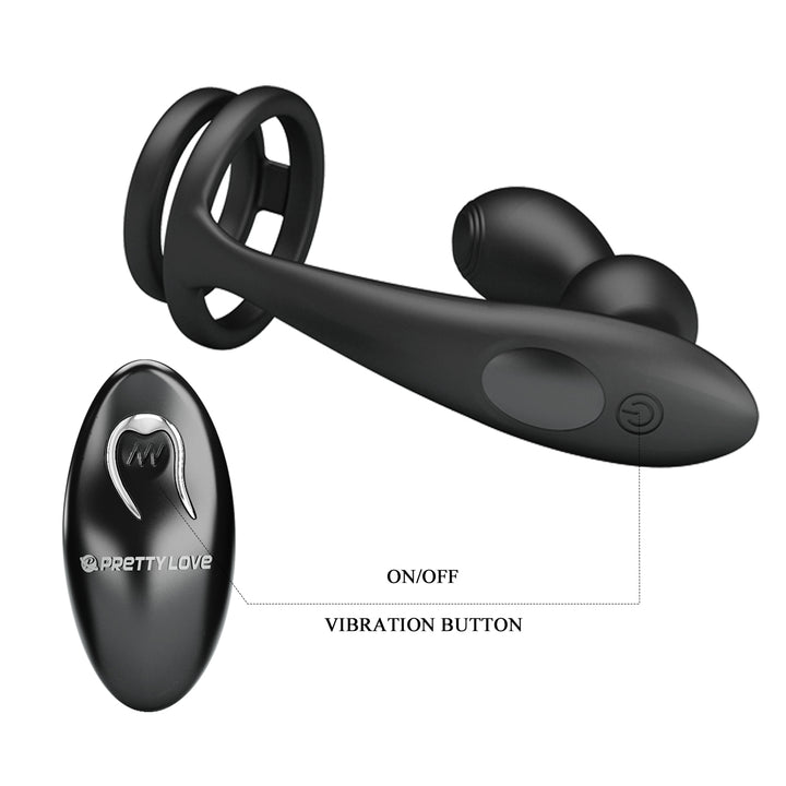 Pretty Love Marshell Vibrating Cock Ring & Butt Plug with Remote Control