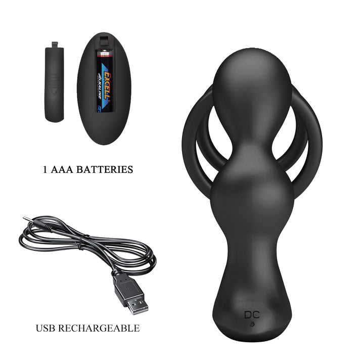 Pretty Love Marshell Vibrating Cock Ring & Butt Plug with Remote Control