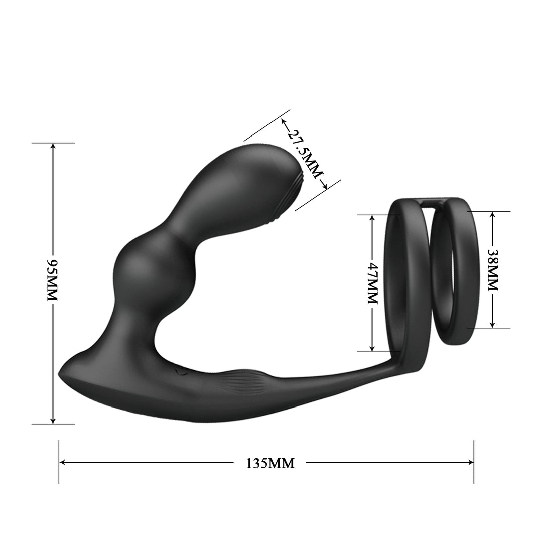 Pretty Love Marshell Vibrating Cock Ring & Butt Plug with Remote Control
