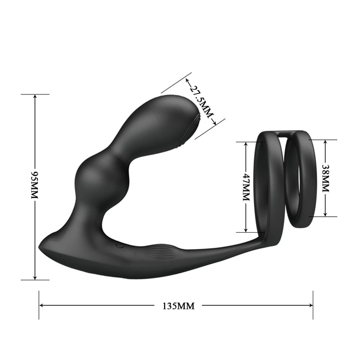 Pretty Love Marshell Vibrating Cock Ring & Butt Plug with Remote Control