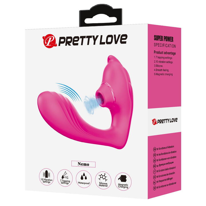 Pretty Love Nemo Rechargeable Vibrator with Clitoral Stimulator