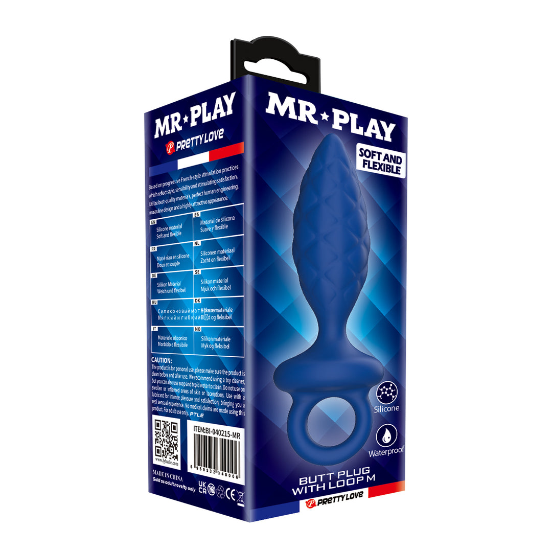 Mr Play Michael Silicone Butt Plug with Loop